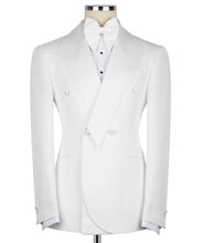 Load image into Gallery viewer, Geometric Collar White Double Breasted Tuxedo