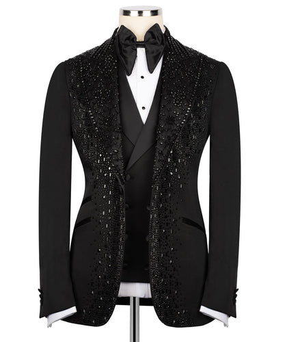 Black Embroidered Tuxedo