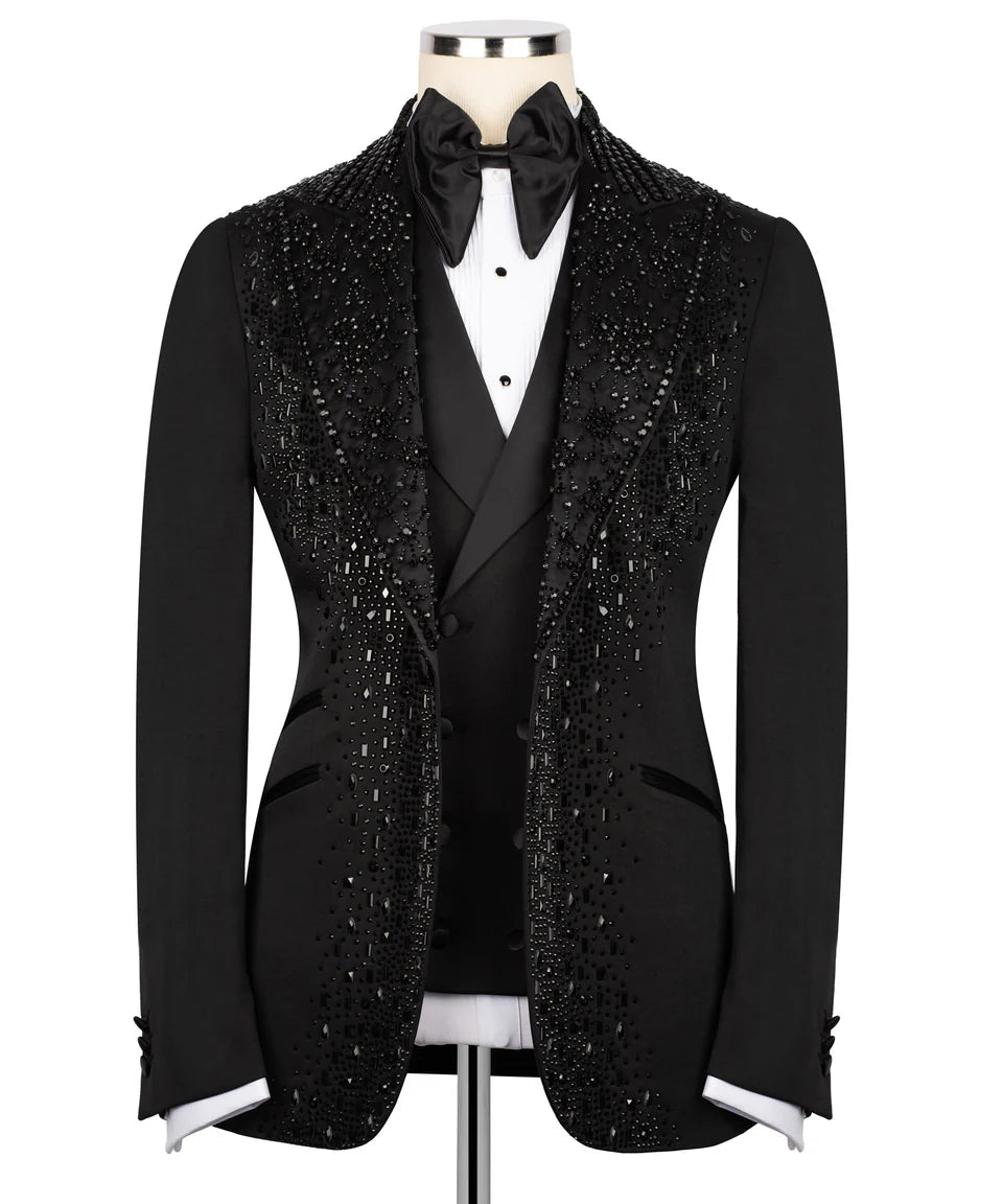 Black Embroidered Tuxedo