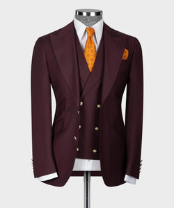 Burgundy Classic Vest Suit