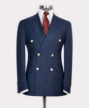 Load image into Gallery viewer, Navy-Blue Double-Breasted Gold Button Suit