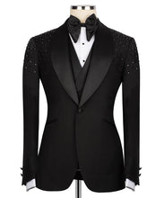 Load image into Gallery viewer, Black Tuxedo with Shoulder Stone