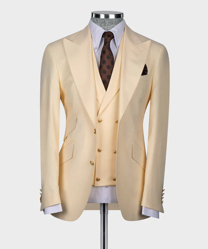 Yellow Classic Vest Suit