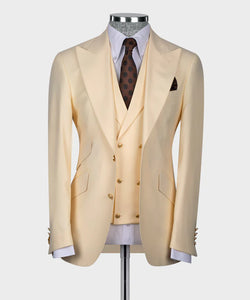 Yellow Classic Vest Suit