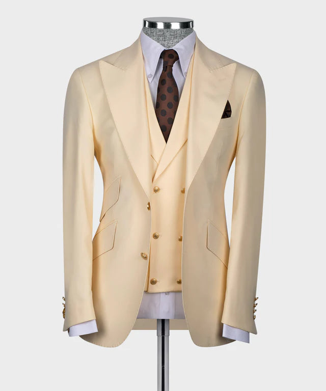 Yellow Classic Vest Suit
