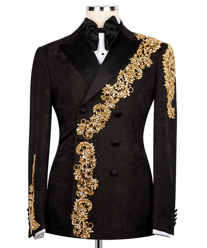 Black- Gold Embroidered Tuxedo