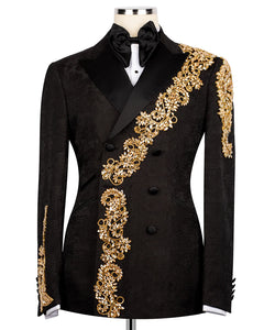 Black- Gold Embroidered Tuxedo