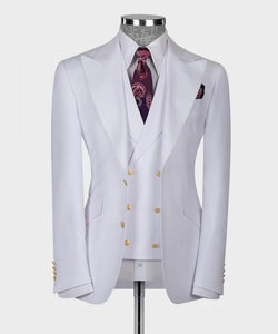 White Classic Vest Suit