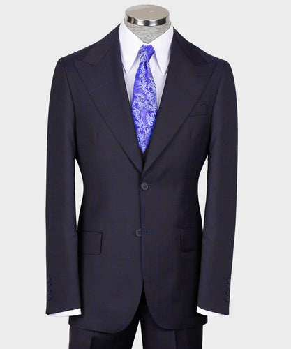 Brown-Blue Classic Vest Suit