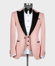 Load image into Gallery viewer, Pink Tuxedo With Black Lapeled
