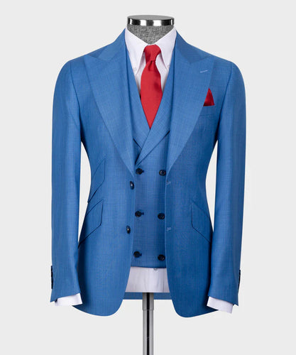 Blue Classic Vest Suit