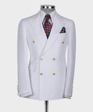 Load image into Gallery viewer, White Gold Button Double- Breasted Suit