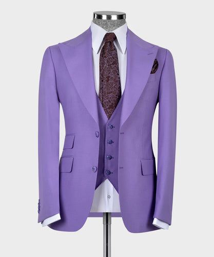 Purple Classic Vest Suit