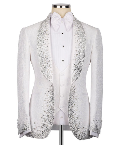 White Embroidered Tuxedo