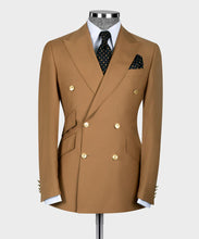 Load image into Gallery viewer, Dark Camel Gold Six Button Double Breasted Suit