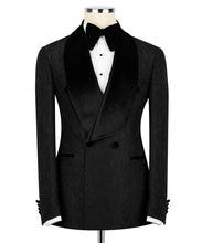 Load image into Gallery viewer, Black Velvet Collar Double Breasted Tuxedo