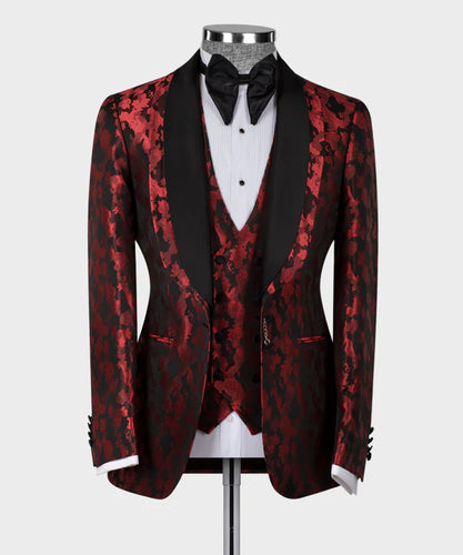 Double Lapeled Red Tuxedo