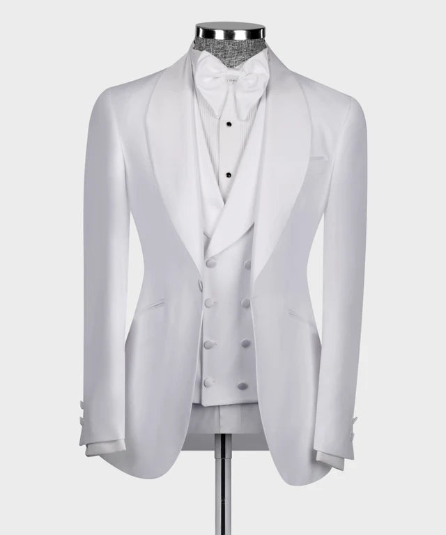 White Tuxedo With Wide Lapel