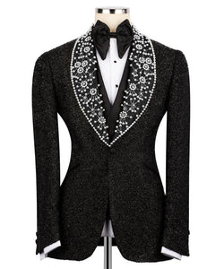 Black Silver Gemstone Detailed Tuxedo