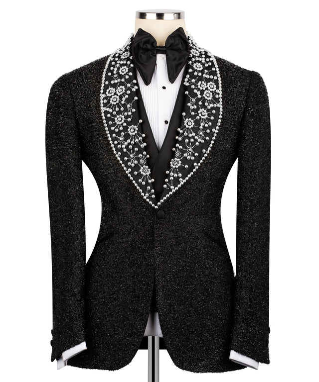 Black Silver Gemstone Detailed Tuxedo