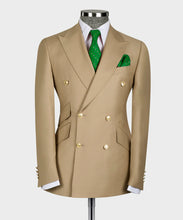 Load image into Gallery viewer, Gold Six Button Camel Double- Breasted Suit