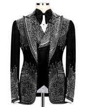 Load image into Gallery viewer, Tuxedo with stone embroidery on trousers, jacket and vest