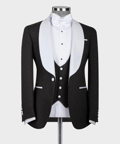 Black Tuxedo with White Satin Collar
