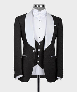 Black Tuxedo with White Satin Collar
