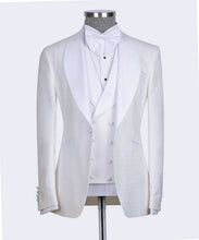 Load image into Gallery viewer, White Tuxedo With White Wide Lapel