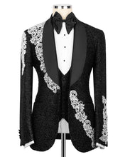 Load image into Gallery viewer, Black Jewelry Tuxedo with  Rhinestones