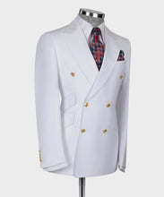 Load image into Gallery viewer, White Gold Button Double- Breasted Suit