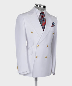 White Gold Button Double- Breasted Suit