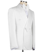 Load image into Gallery viewer, Geometric Collar White Double Breasted Tuxedo