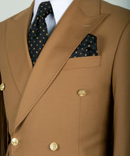 Load image into Gallery viewer, Dark Camel Gold Six Button Double Breasted Suit