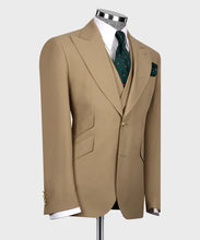Load image into Gallery viewer, Beige -Tan Classic Vest Suit