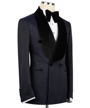 Load image into Gallery viewer, Velvet Collar Double Breasted Tuxedo