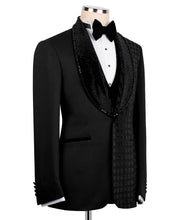 Load image into Gallery viewer, Black Stone Detailed Embroidered Tuxedo