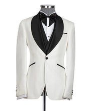 Load image into Gallery viewer, Cream Tuxedo With Black Wide Lapel