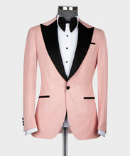 Load image into Gallery viewer, Pink Tuxedo With Black Lapeled