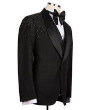 Load image into Gallery viewer, Black Tuxedo with Shoulder Stone