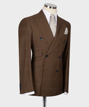 Load image into Gallery viewer, Brown Double Breasted Suit