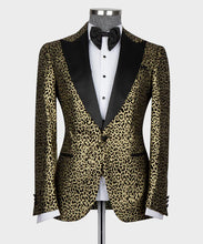 Load image into Gallery viewer, Gold-Black Leopard Print Tuxedo