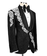Load image into Gallery viewer, Black Jewelry Tuxedo with  Rhinestones