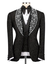 Load image into Gallery viewer, Black Silver Gemstone Detailed Tuxedo
