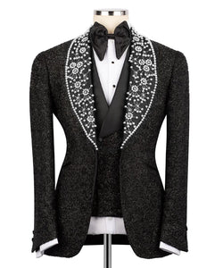 Black Silver Gemstone Detailed Tuxedo