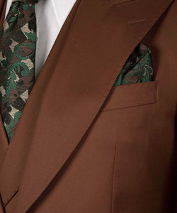 Brown Classic Vest Suit with Gold Button