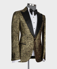 Load image into Gallery viewer, Gold-Black Leopard Print Tuxedo