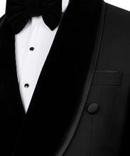 Load image into Gallery viewer, Black Double Breasted Velvet Collar Tuxedo