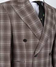 Load image into Gallery viewer, Dark Brown Plaid Double Breasted Suit