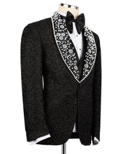 Load image into Gallery viewer, Black Silver Gemstone Detailed Tuxedo